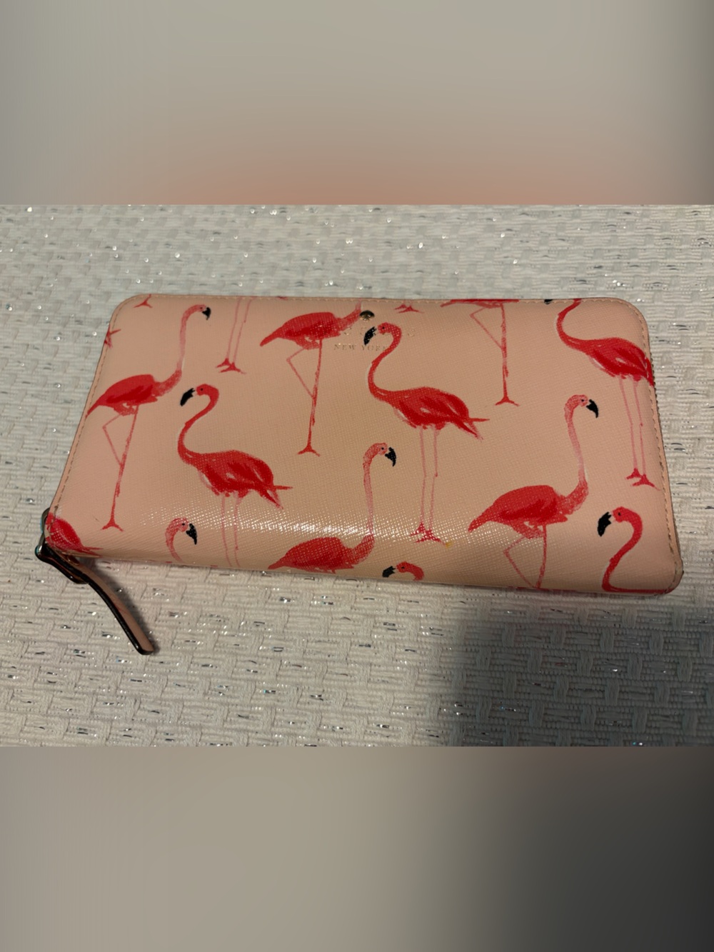 kate spade Flamingo Print Zip Wallet - Pink, Coral